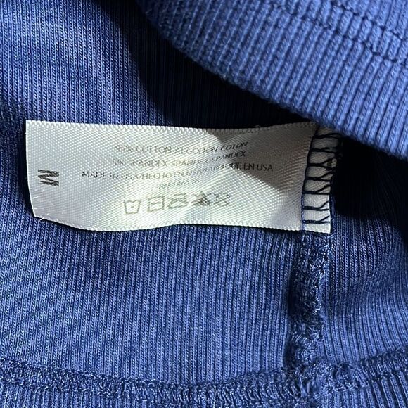 DAYDREAM NATION Listen Stretch Ribbed Knit Mock Turtleneck 3/4 Sleeve T-Shirt - Picture 7 of 7